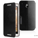 Чехол книжка valenta HTC One mini чёрный с1060 (кожа)
