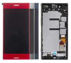 Экран (модуль) в раме Sony Xperia XZ Premium (красный)