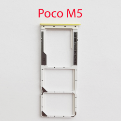 Cим-лоток (Sim-слот) Poco M5 (желтый)- фото