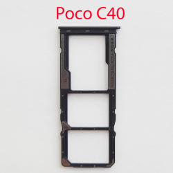 Cим-лоток (Sim-слот) Poco C40 (черный)- фото