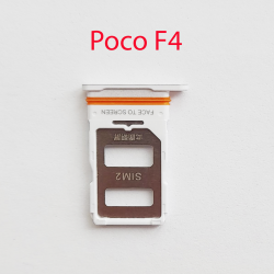 Cим-лоток (Sim-слот) Poco F4 (серебристый)- фото