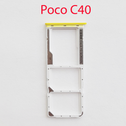 Cим-лоток (Sim-слот) Poco C40 (желтый)- фото