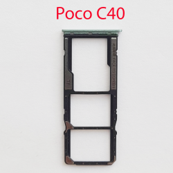 Cим-лоток (Sim-слот) Poco C40 (бирюзовый)- фото