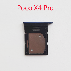 Cим-лоток (Sim-слот) Poco X4 Pro 5G (синий)- фото
