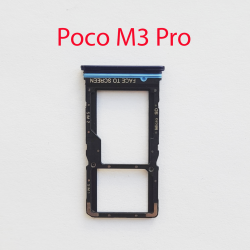 Cим-лоток (Sim-слот) Poco M3 Pro 5G (синий)- фото