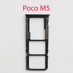 Cим-лоток (Sim-слот) Poco M5 (черный)- фото