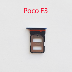 Cим-лоток (Sim-слот) Poco F3 (синий)- фото