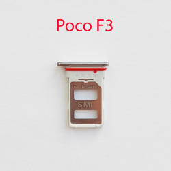 Cим-лоток (Sim-слот) Poco F3 (серебристый)- фото