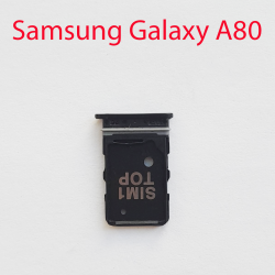 Cим-лоток (Sim-слот) Samsung Galaxy A80 (A805) черный- фото
