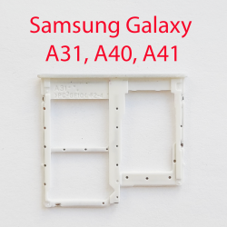 Cим-лоток (Sim-слот) Samsung Galaxy A41 (A415) белый- фото