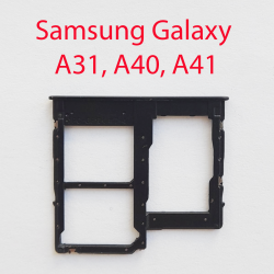 Cим-лоток (Sim-слот) Samsung Galaxy A40 (A405) черный- фото