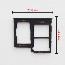 Cим-лоток (Sim-слот) Samsung Galaxy A41 (A415) черный- фото2
