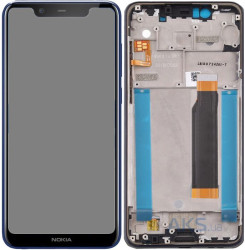 Экран (модуль) в раме Nokia 5.1 Plus TA-1105 (синий)