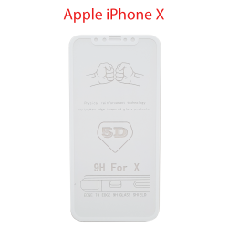 Защитное стекло Apple iPhone X (белый) 5D