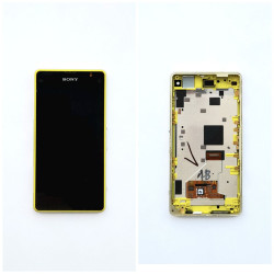 Экран (модуль) в раме Sony Xperia Z1 compact (D5503) желтый