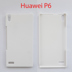 Чехол бампер Nillkan Huawei Ascend P6 белый (кожа)