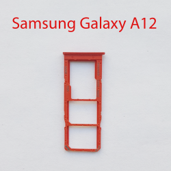 Cим-лоток (Sim-слот) Samsung Galaxy A12 (SM-A127) красный