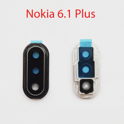 Объектив камеры в сборе для Nokia 6.1 plus (черный)