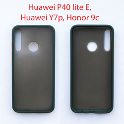 Чехол бампер Huawei P40 lite E (черно-зеленый)