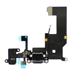 Нижний шлейф зарядки Apple iPhone 5s (черный)