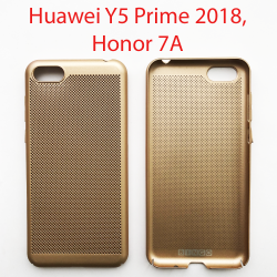 Чехол бампер Huawei Y5 Prime 2018 DRA-LX2 золотой текстурный