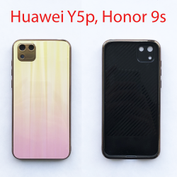 Чехол бампер Huawei Y5p, Honor 9s желто-розовый