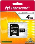 КАРТА ПАМЯТИ TRANSCEND MICRO-SD (CLASS 4) 4GB