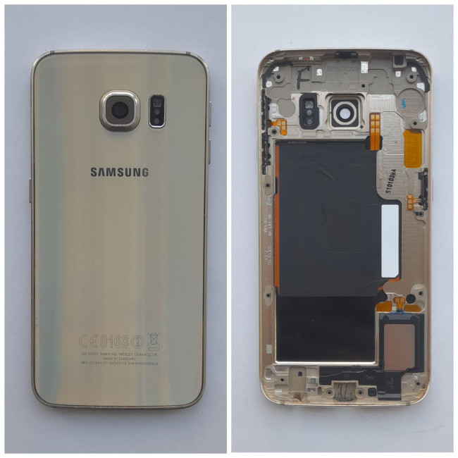 Задняя крышка (корпус) в сборе Samsung Galaxy S6 edge (G925) золотистый - фото