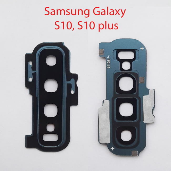 Стекло камеры в сборе для Samsung Galaxy s10 plus серебристый - фото