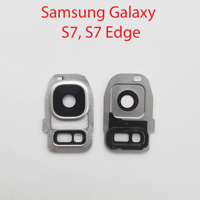 Стекло камеры в сборе для Samsung Galaxy s7, s7 edge серебристый - фото
