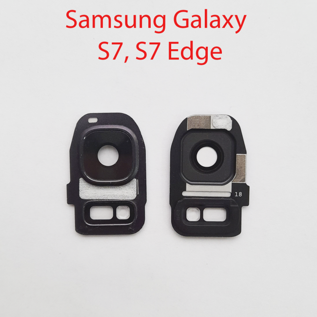 Стекло камеры в сборе для Samsung Galaxy s7, s7 edge черный - фото