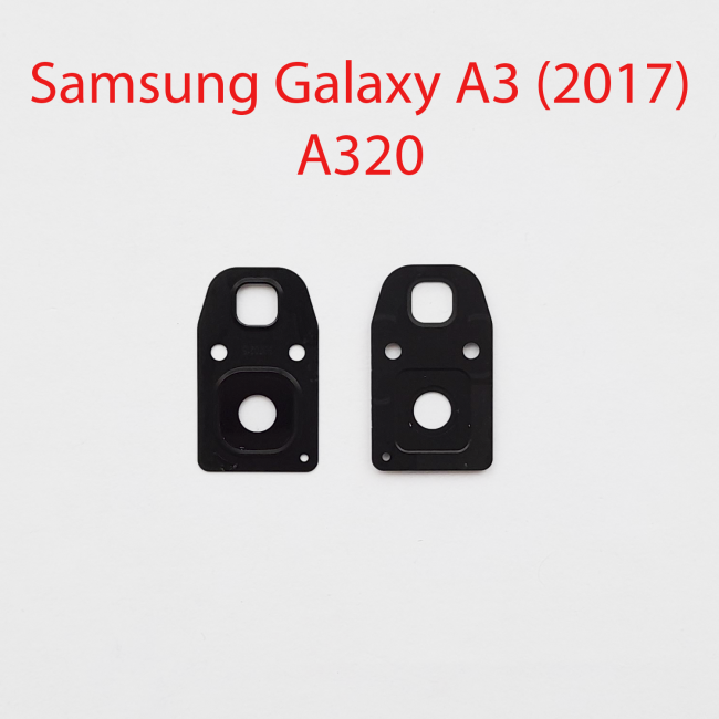 Стекло камеры в сборе для Samsung Galaxy A3 (2017) A320F чёрная - фото