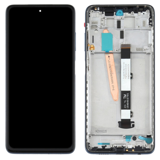 Экран (модуль) в раме Xiaomi Poco X3 NFC, Poco X3 Pro (черный) - фото