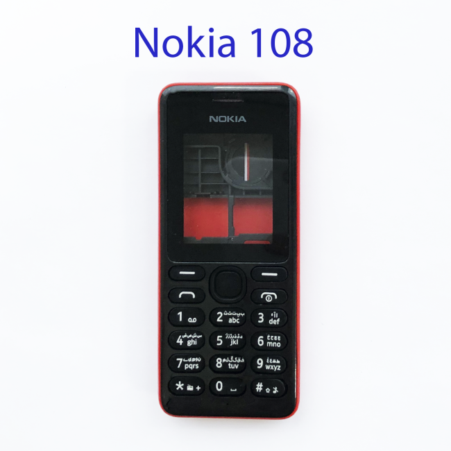 Задняя крышка в сборе для Nokia 108 Dual SIM черно-красный - фото