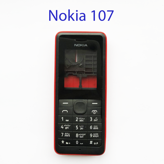 Задняя крышка в сборе для Nokia 107 Dual SIM черно-красный - фото