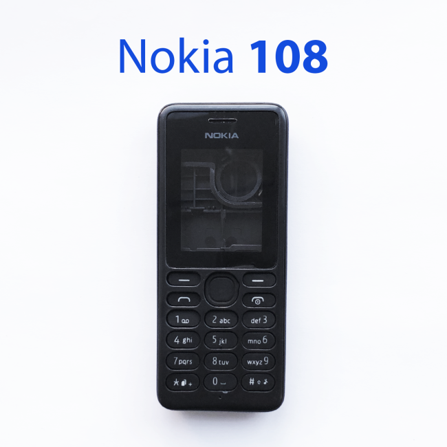 Задняя крышка в сборе для Nokia 108 Dual SIM черный - фото