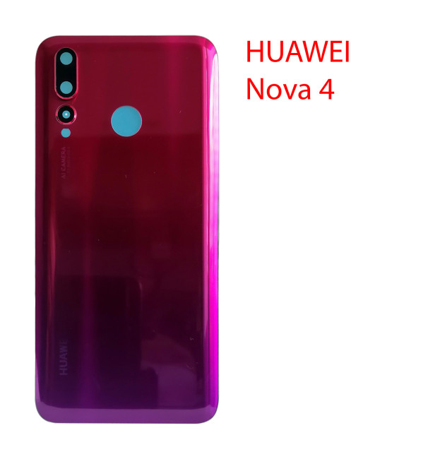 Задняя крышка (стекло) для Huawei Nova 4 VCE-L22 в сборе (красный) - фото