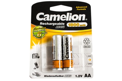 Аккумулятор Camelion 1800mAh АА NiMh тип AA R06 LR6 LR06 (2 шт. в одной упаковке) - фото