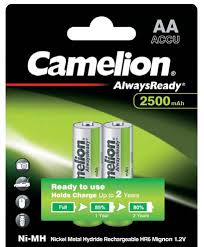 Аккумулятор Camelion 2500mAh АА AlwaysReady AA R06 LR6 LR06 (2 шт. в одной упаковке) - фото