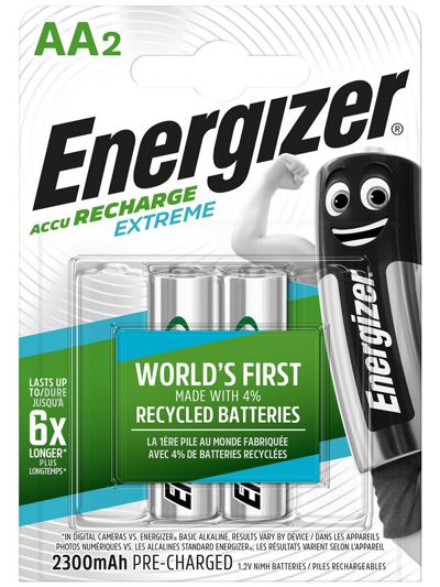 Аккумулятор Energizer Recharge Extreme 2300mAh АА NiMh тип AA R06 LR6 LR06 (2 шт. в одной упаковке) - фото
