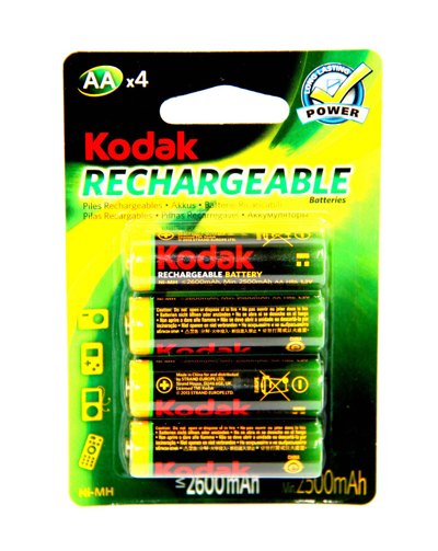 Аккумулятор Kodak 2600mAh АА NiMh тип AA R06 LR6 LR06 (4 шт. в одной упаковке) - фото