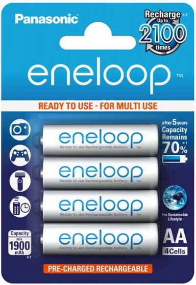 Аккумулятор Panasonic Eneloop 1900mAh АА NiMh тип AA R06 LR6 LR06 (4 шт. в одной упаковке (BK-3MCCE.4BE)) - фото