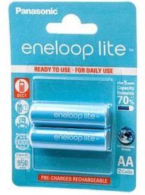 Аккумулятор Panasonic Eneloop lite 950mAh АА NiMh тип AA R06 LR6 LR06 (2 шт. в одной упаковке (BK-3LCCE.2BE)) - фото