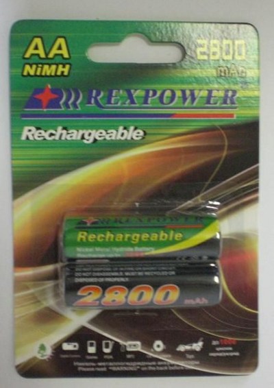 Аккумулятор RexPower 2800mAh АА NiMh тип AA R06 LR6 LR06 (2 шт. в одной упаковке) - фото