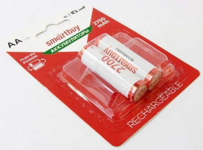 Аккумулятор SmartBuy 2700mAh АА NiMh тип AA R06 LR6 LR06 (2 шт. в одной упаковке) - фото