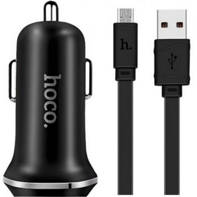 AЗУ Hoco Z1 c кабелем USB-micro USB 1A, 2,1 A черный - фото