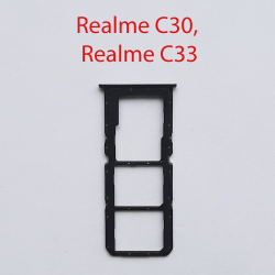 Cим-лоток (Sim-слот) Realme C30, C33 черный