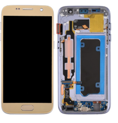 Экран (модуль) в раме Samsung Galaxy S7 (G930F) золотистый