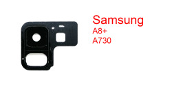 Стекло камеры в сборе для Samsung Galaxy A8+ (SM-A730F) чёрный