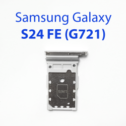 Cим-лоток (Sim-слот) Samsung Galaxy S24, S24 FE, S24 Ultra серый